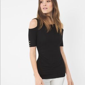 White House | Black Market black cold-shoulder top